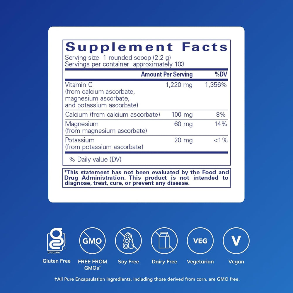 Pure Encapsulations Buffered Ascorbic Acid Supports Immune Function 8 Ounces.