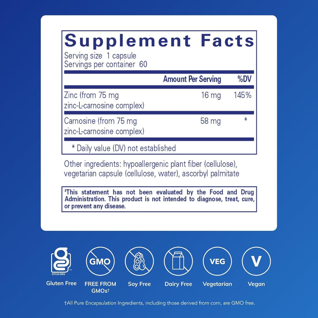 Pure Encapsulations Peptic Care ZC Supports Gastric and Gut Health 60 Capsules