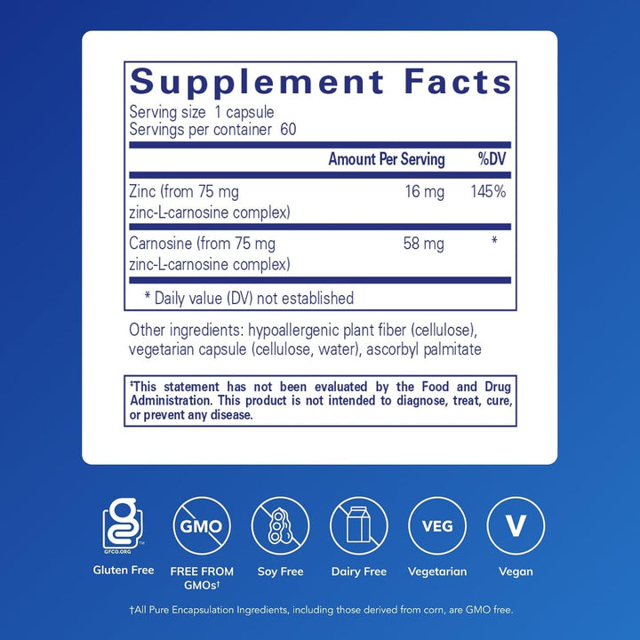 Pure Encapsulations Peptic Care ZC Supports Gastric and Gut Health 60 Capsules