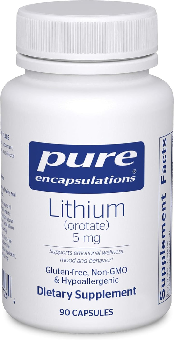Pure Encapsulations Lithium Orotate Brain Support Supplement 90 Capsules