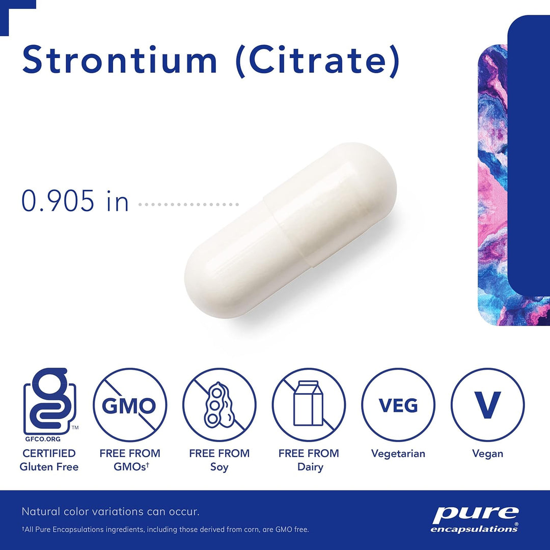 Pure Encapsulations Strontium Citrate Supports Bone Strength Health 180 Capsules
