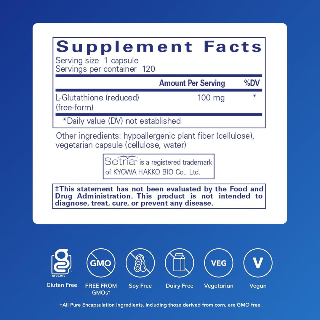 Pure Encapsulations Reduced Glutathione Supports Liver Health 120 Capsules