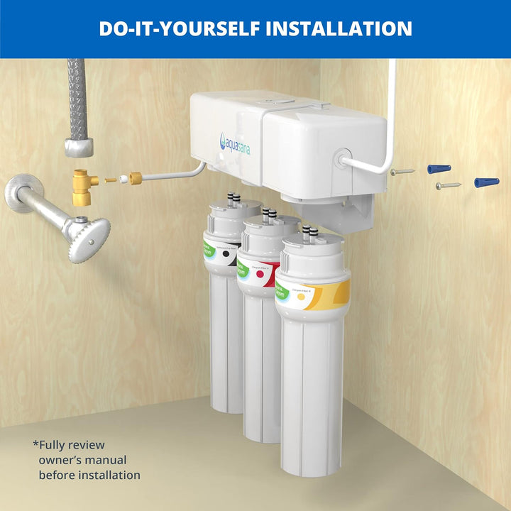 Aquasana AQ-5300+.62 Under Sink Water Filter 3 Stage Oil-Rubbed Bronze Faucet