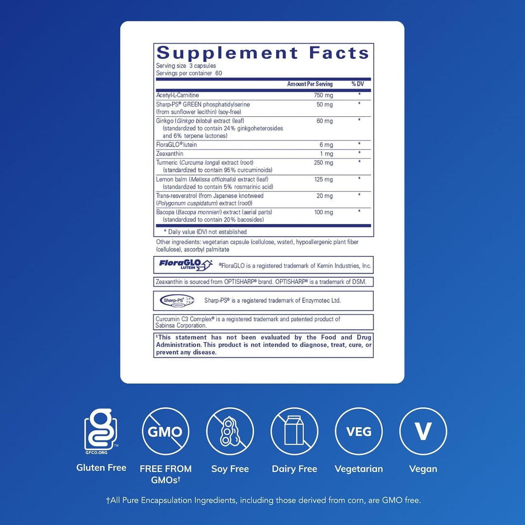 Pure Encapsulations Memory Pro Supports Cognitive and Brain Function 180 Caps