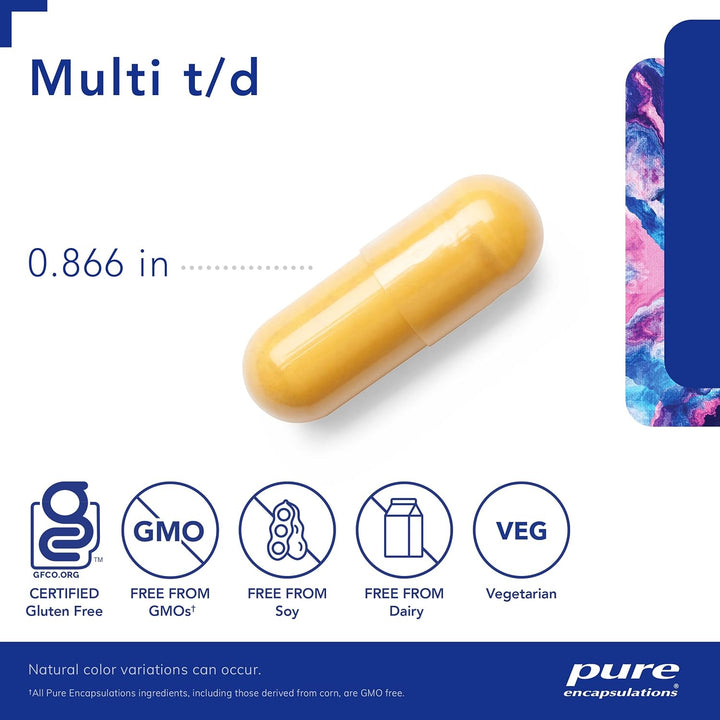 Pure Encapsulations Multi T/D Supports Daily Wellness Vegetarian 120 Capsules