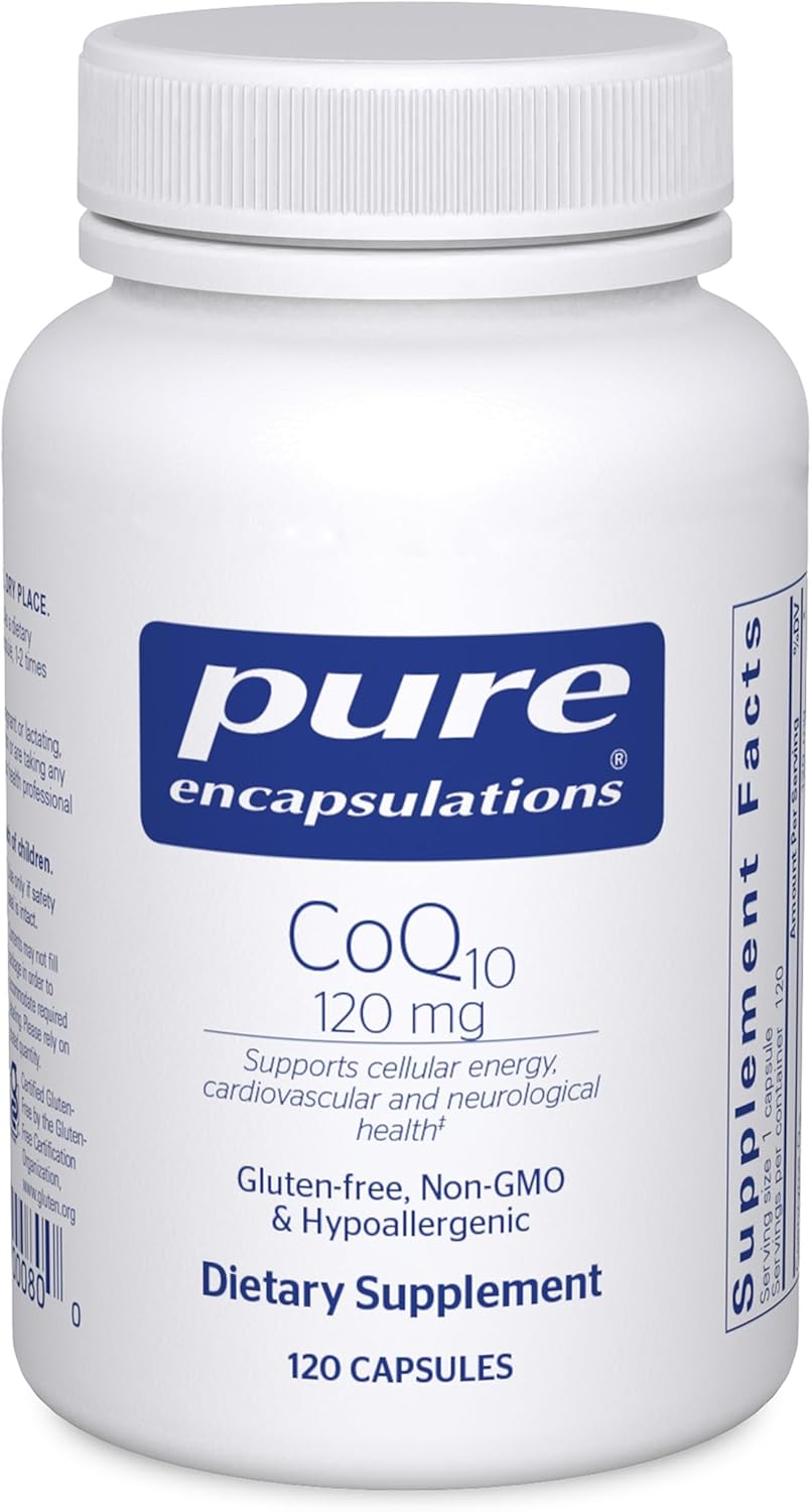 Pure Encapsulations CoQ10 120Mg Heart Energy Brain Support Supplement 120 Caps