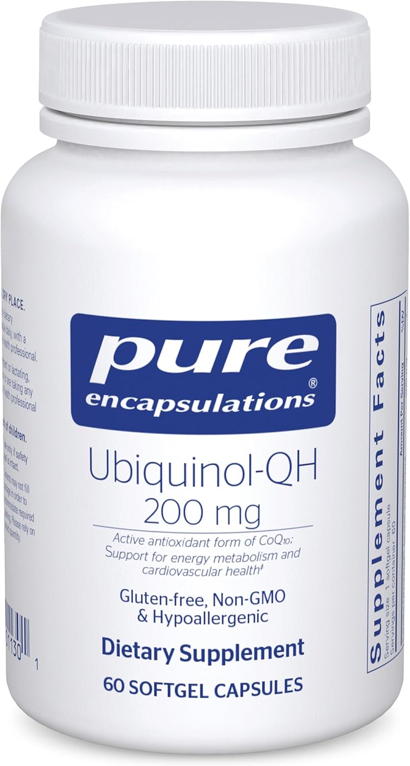 Pure Encapsulations Ubiquinol QH 200mg Heart Energy Supplement 60 Softgels
