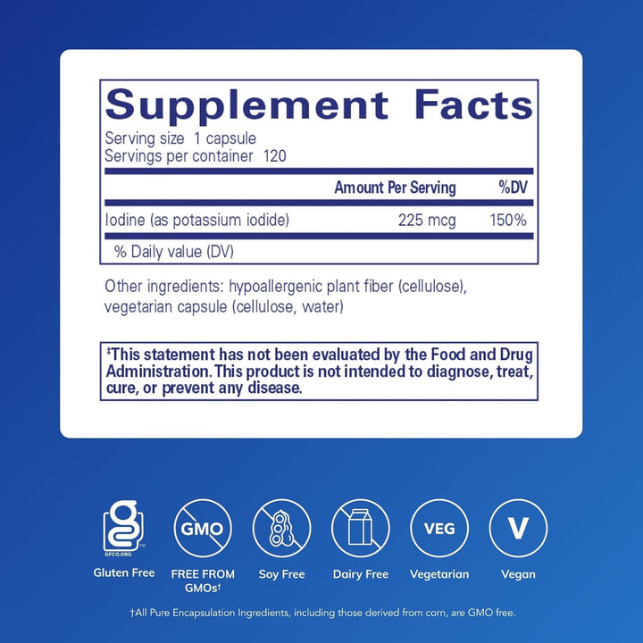 Pure Encapsulations Iodine Supports Thyroid Cellular Metabolism 120 Capsules