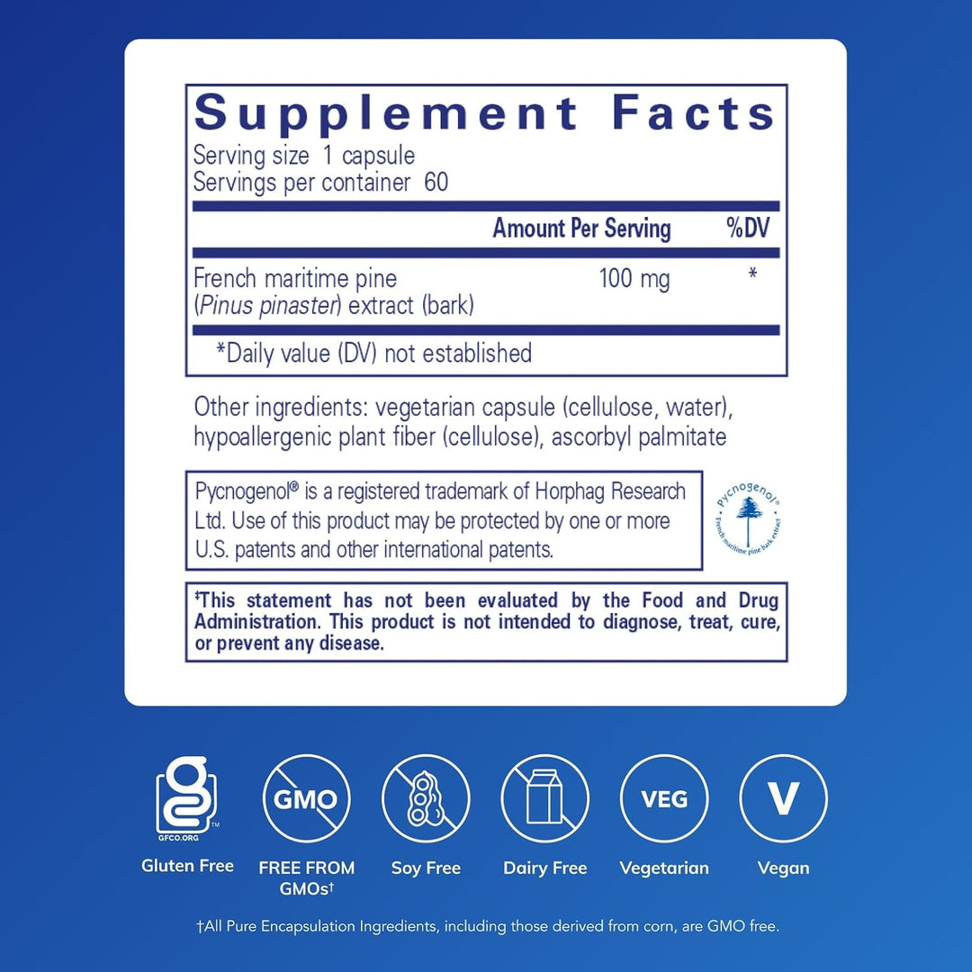Pure Encapsulations Pycnogenol Supports Vascular Antioxidant Health 60 Capsules