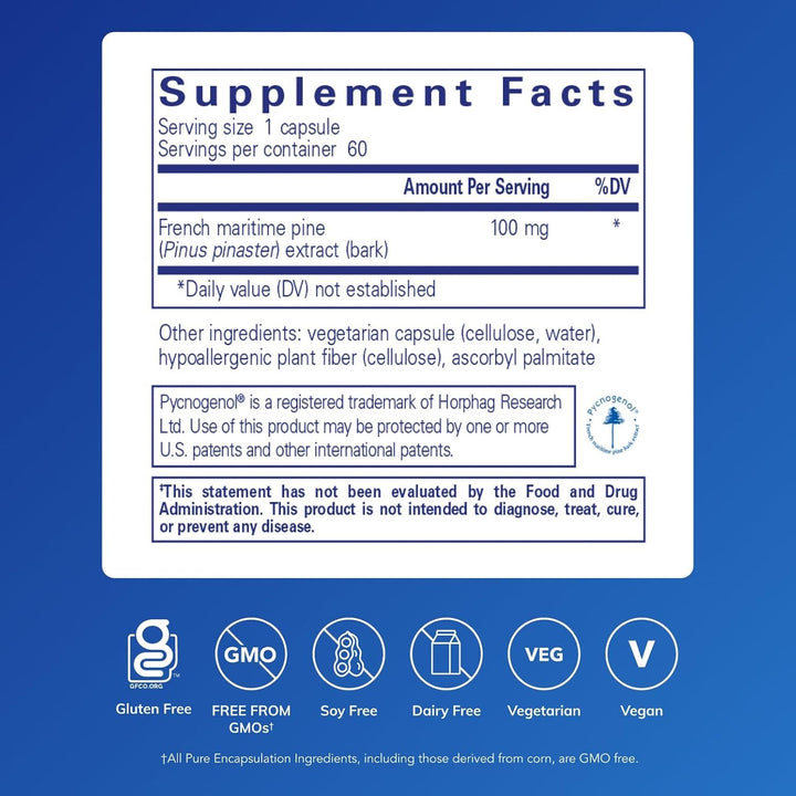 Pure Encapsulations Pycnogenol Supports Vascular Antioxidant Health 60 Capsules