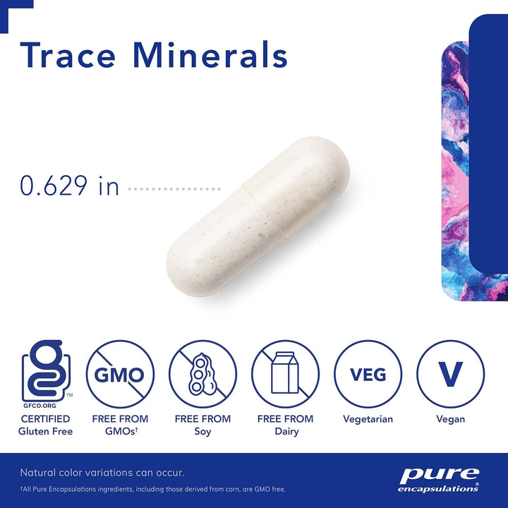 Pure Encapsulations Trace Minerals Supports Metabolism Cellular Function 60 Caps