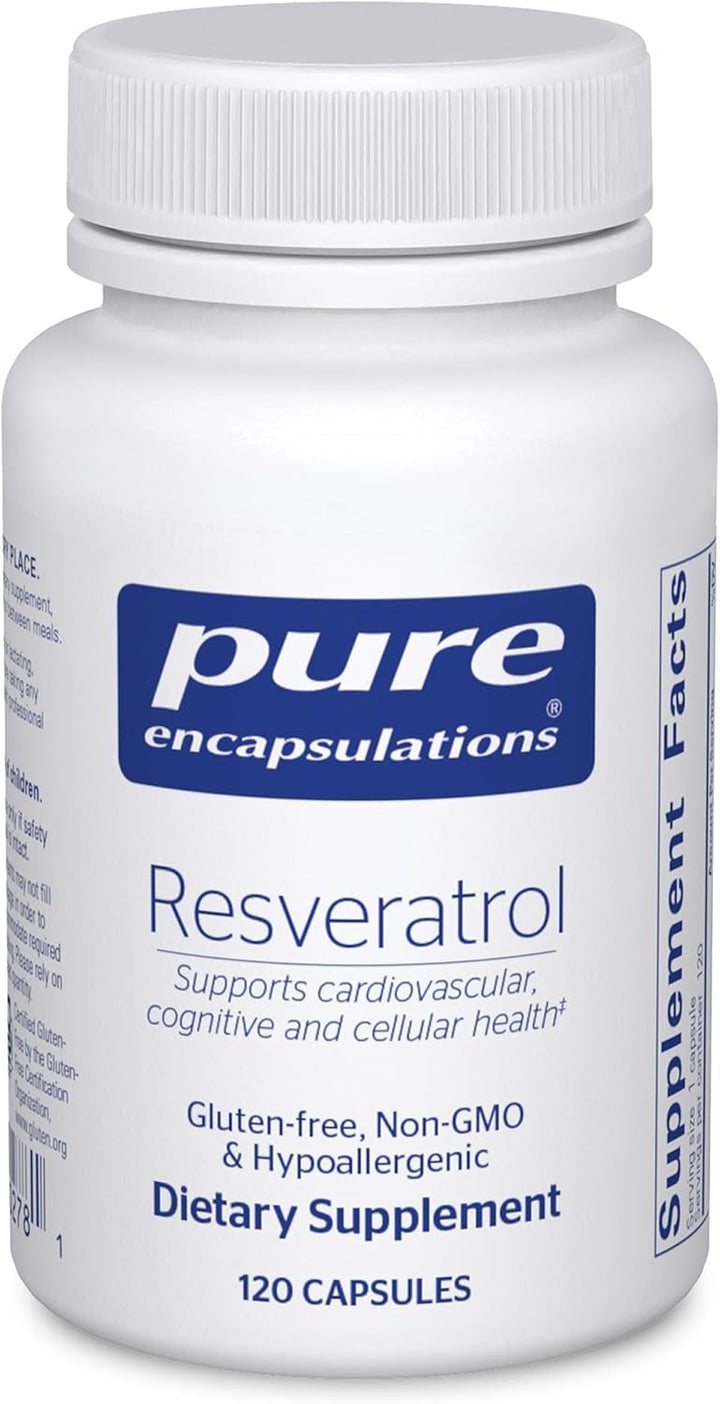 Pure Encapsulations Resveratrol 40mg Supports Heart Cell Health 120 Capsules