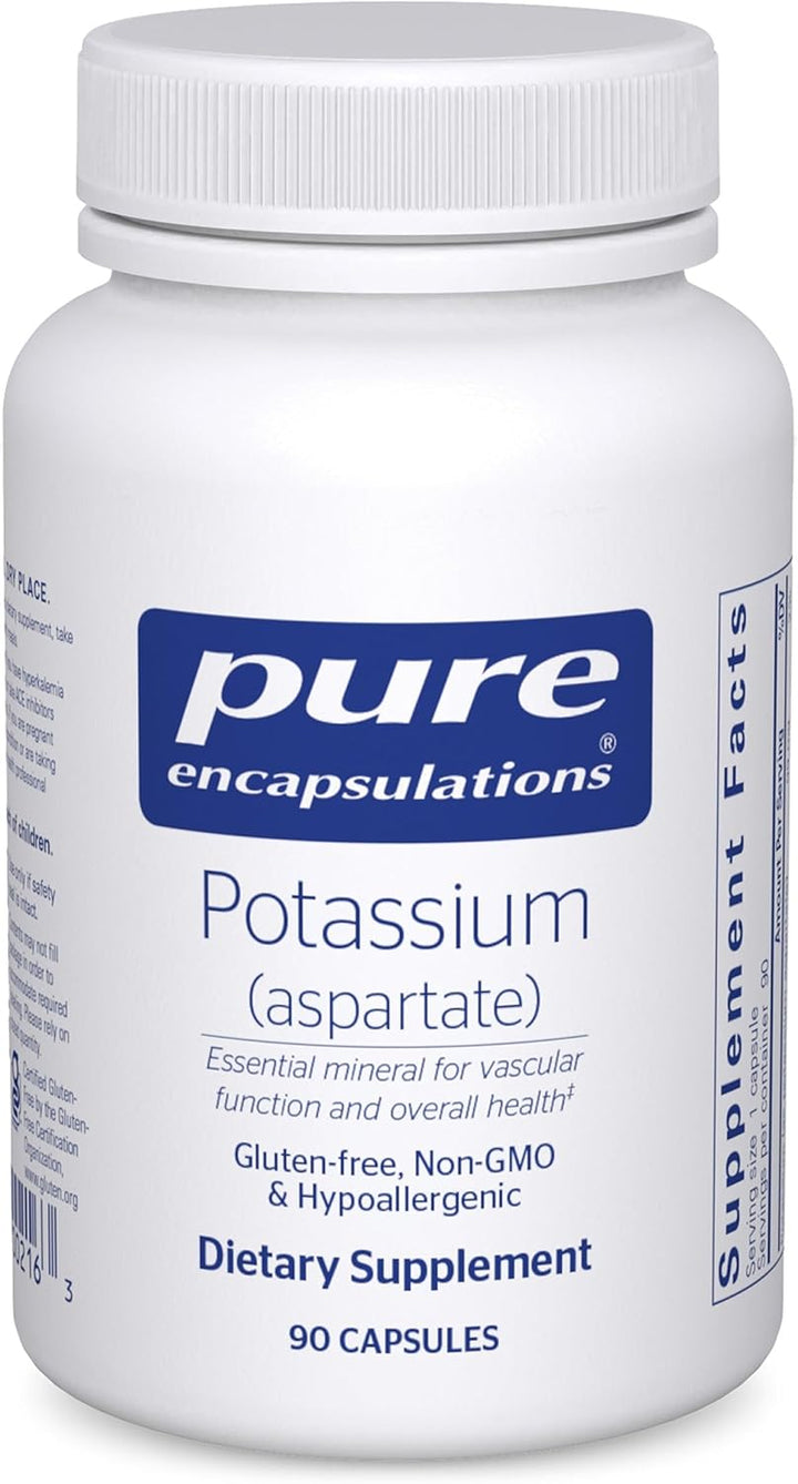 Pure Encapsulations Potassium Aspartate Supports Nerves Muscles Heart 90 Caps