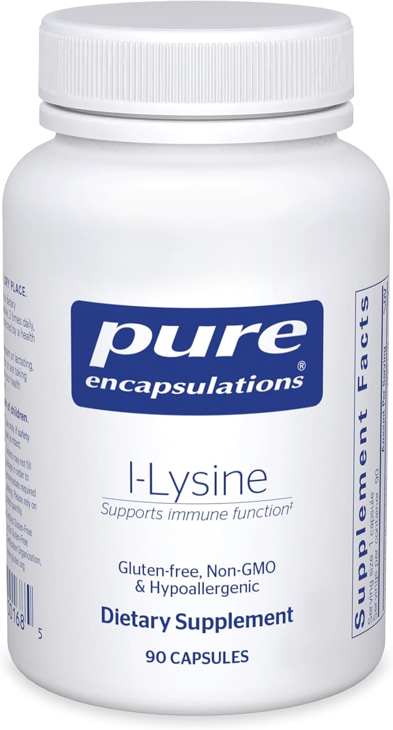 Pure Encapsulations L-Lysine Supports Immune Lip Health 90 Capsules