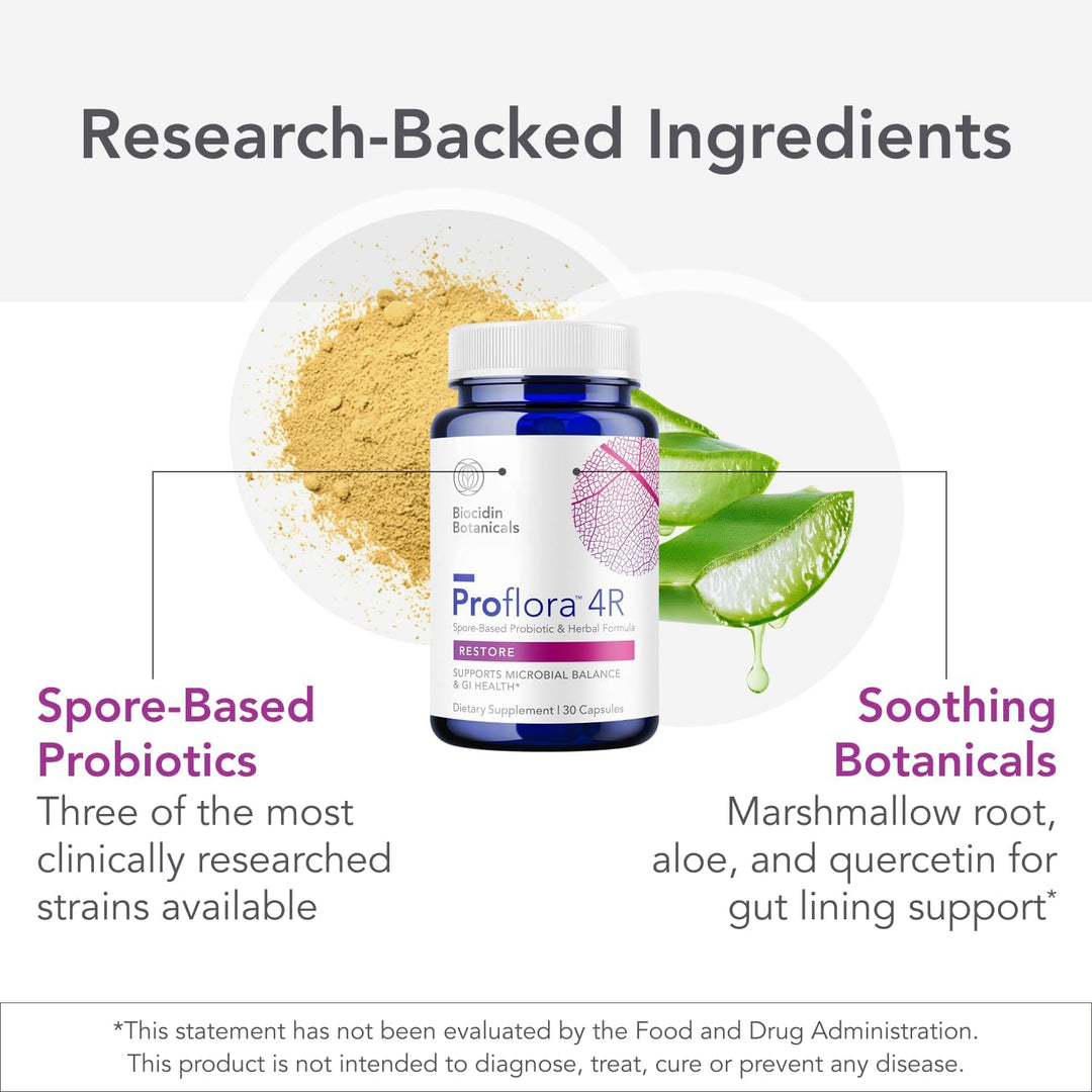 Biocidin Botanical Formulas ProFlora 4R Digestive Balance Gut Support 30 Caps