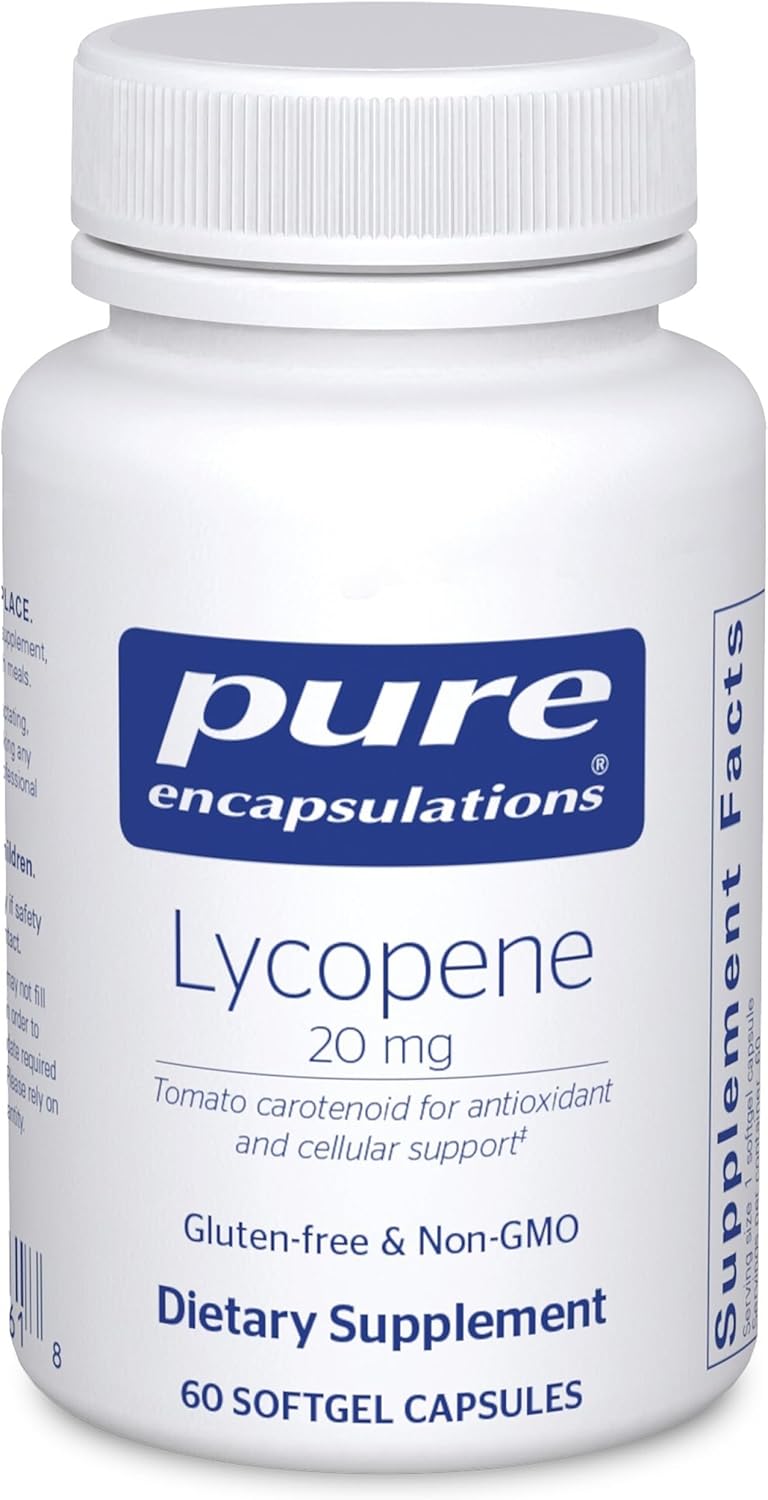 Pure Encapsulations Lycopene 20 mg Supports Eye and Cell Health 60 Softgels