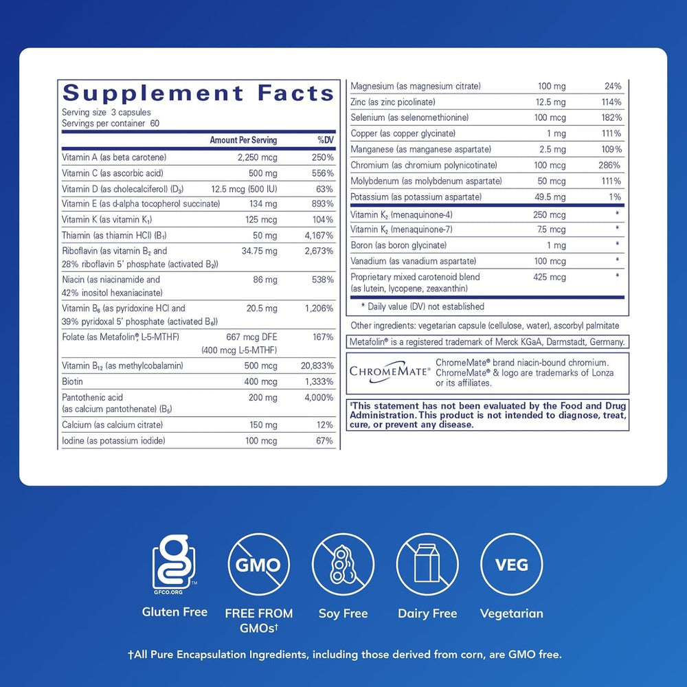 Pure Encapsulations Nutrient 950 Vitamin K Bone Heart Support 180 Capsules.