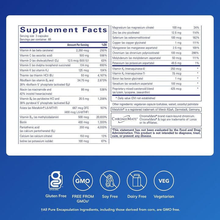 Pure Encapsulations Nutrient 950 Vitamin K Bone Heart Support 180 Capsules.