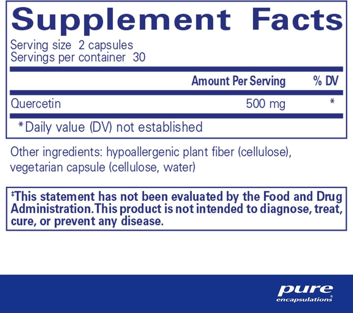 Pure Encapsulations Quercetin 250mg Supports Immune Heart Health 60 Capsules