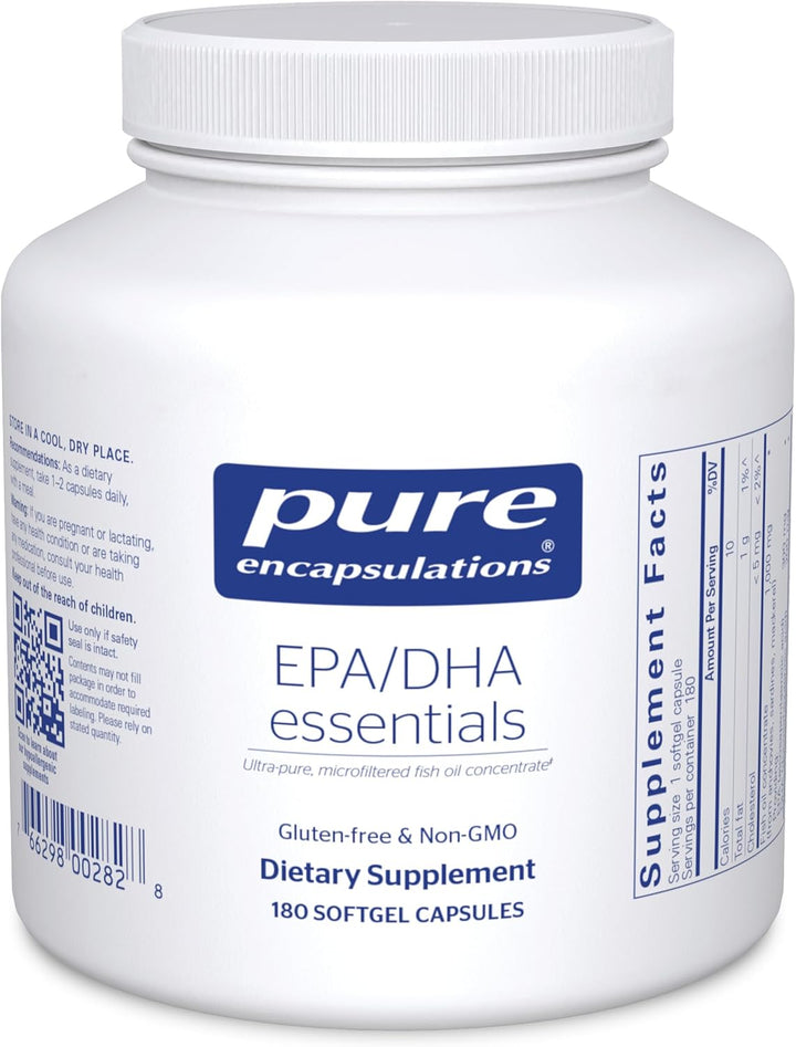 Pure Encapsulations EPA DHA Essentials Omega 3 for Heart Brain Wellness 180 Caps