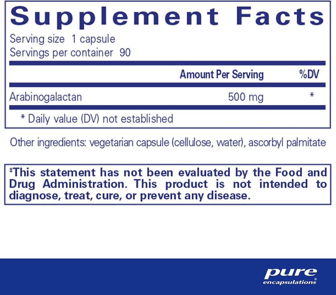 Pure Encapsulations Arabinogalactan Supports Liver and Immune 90 Capsules