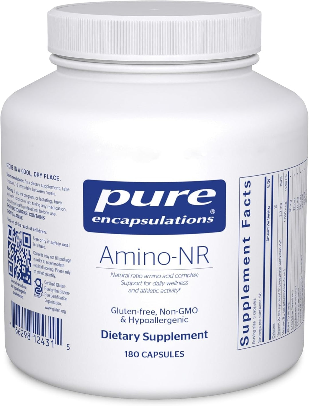 Pure Encapsulations Amino-NR Supports Energy and Recovery 180 Capsules