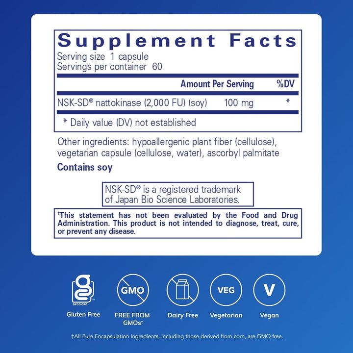 Pure Encapsulations NSK SD 100 mg Supports Circulatory Function 60 Capsules