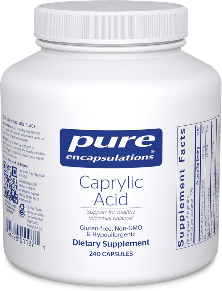 Pure Encapsulations Caprylic Acid Supports Digestive Health 240 Capsules