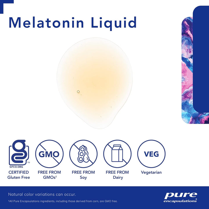 Pure Encapsulations Melatonin Liquid Supports Natural Sleep Cycle 1 fl oz
