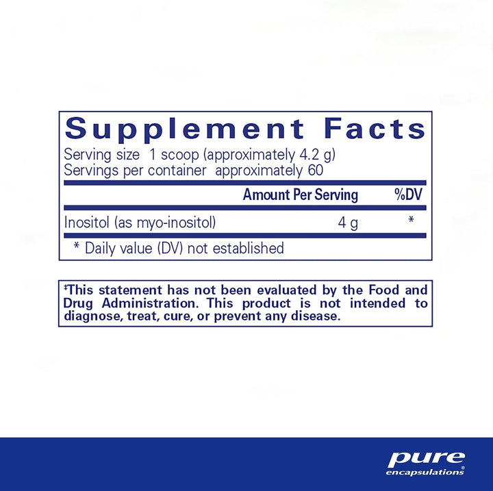 Pure Encapsulations Inositol Powder Support Energy Nervous System Ovaries 8.8 oz