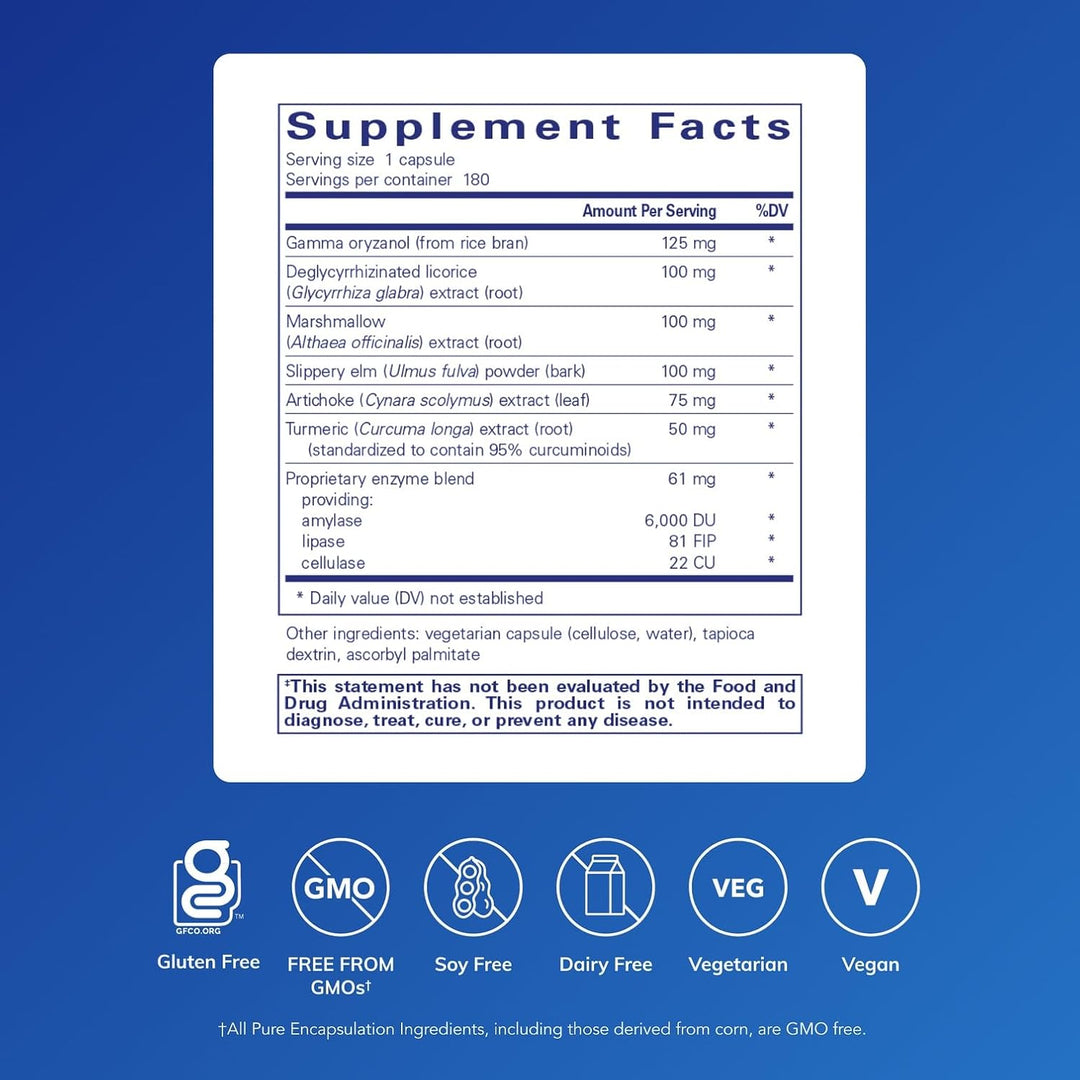 Pure Encapsulations Heartburn Essentials Supports Digestive Comfort 180 Capsules