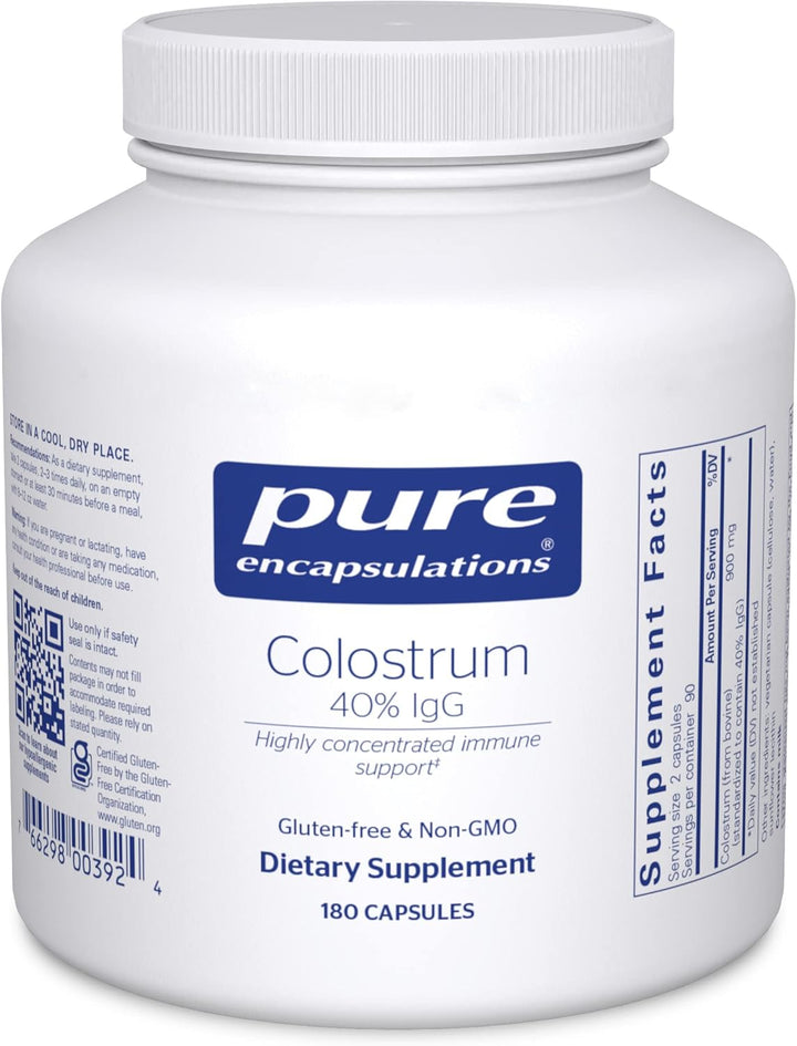 Pure Encapsulations Colostrum 40% IgG Supports Immune and Gut Health 180 Caps