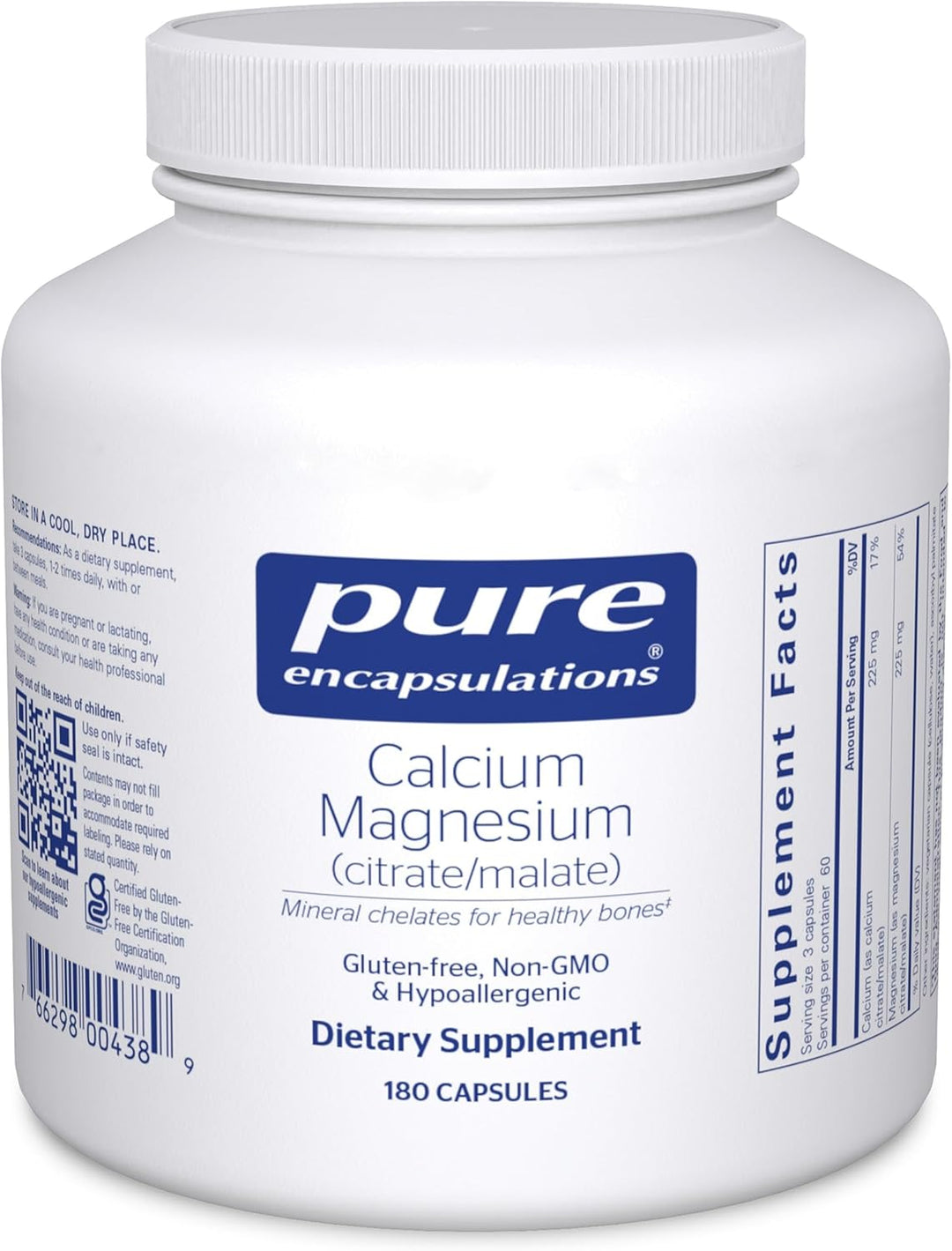 Pure Encapsulations Calcium Magnesium Supports Bone Health 180 Capsules