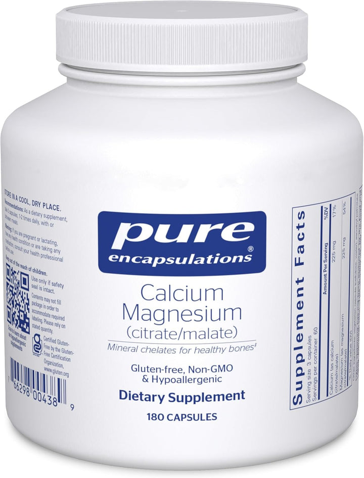 Pure Encapsulations Calcium Magnesium Supports Bone Health 180 Capsules
