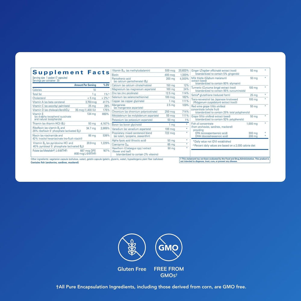 Pure Encapsulations Ultra Pure Pack Daily Multivitamin Support 30 Packets.