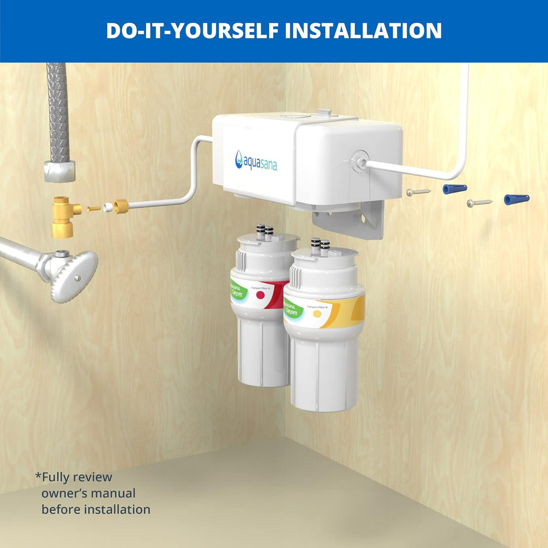 Aquasana AQ-5200.56 Under Sink Water Filter System with Chrome Faucet Two Stage
