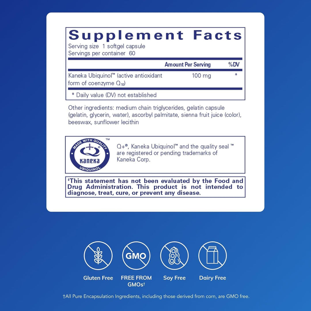 Pure Encapsulations Ubiquinol QH Energy Heart Support Supplement 60 Softgels