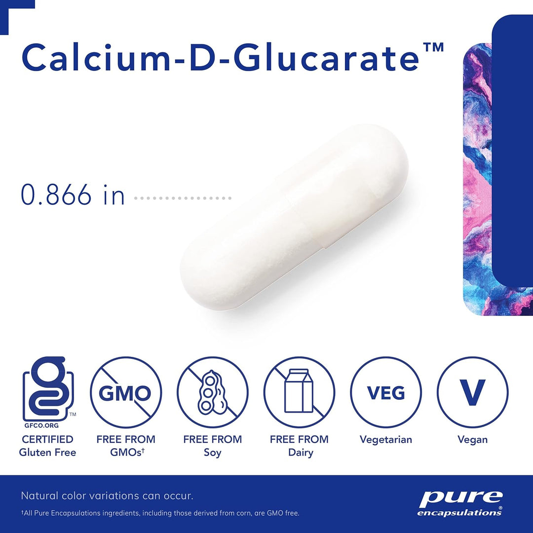 Pure Encapsulations Calcium D Glucarate Supports Cellular Detox Balance 60 Caps