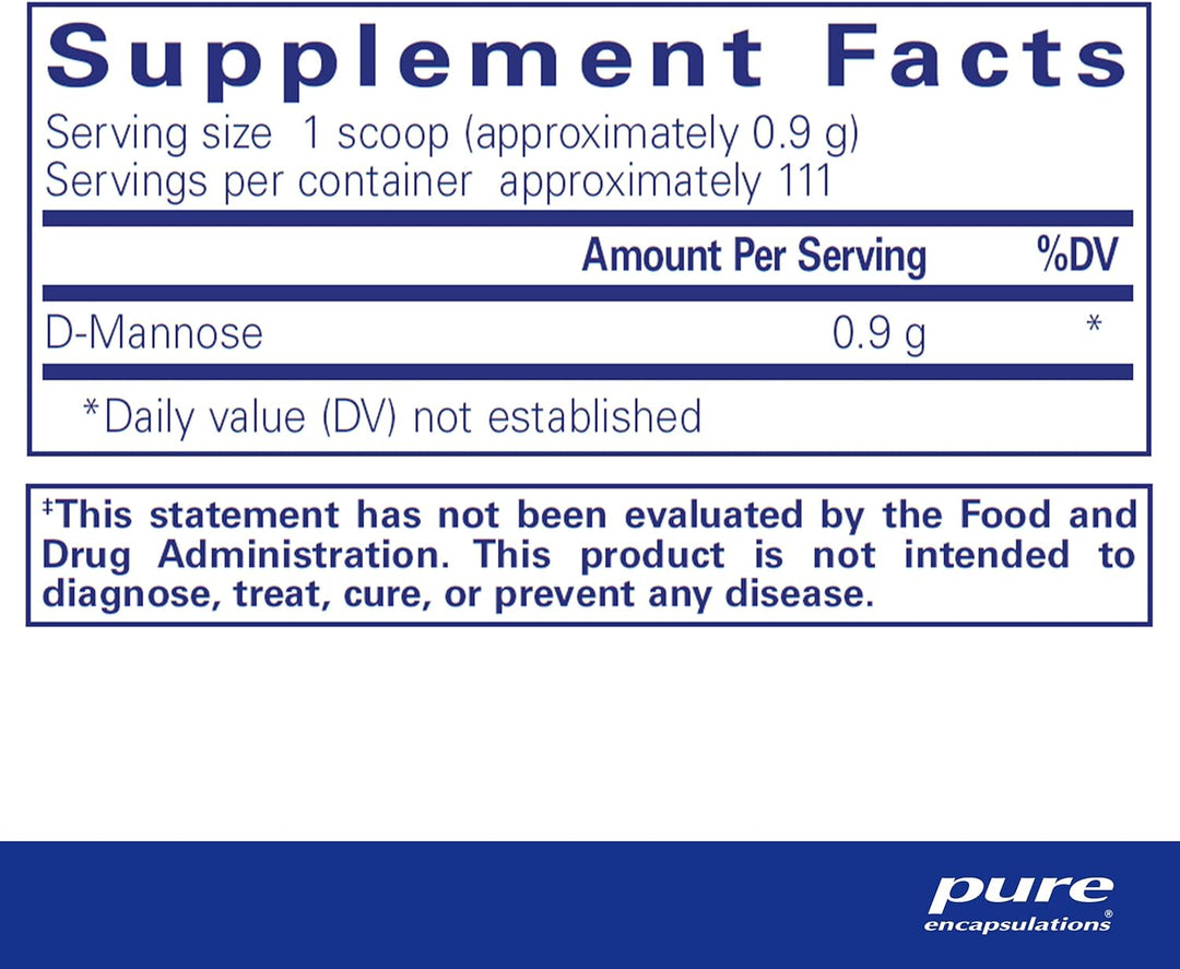 Pure Encapsulations D-Mannose Powder Urinary Tract and Bladder Health 100 g