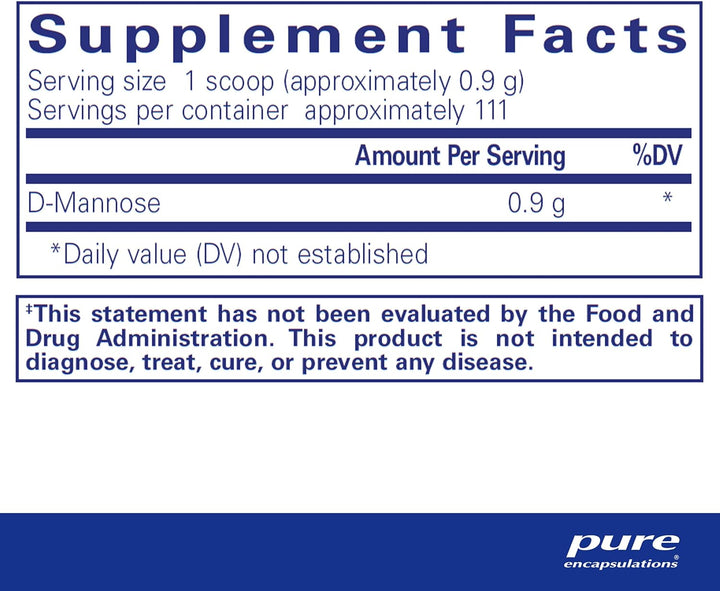Pure Encapsulations D-Mannose Powder Urinary Tract and Bladder Health 100 g
