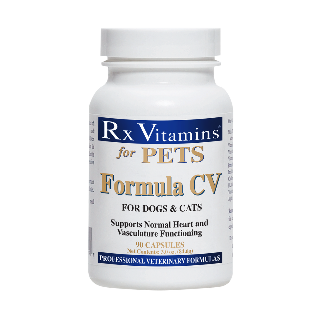 Suplemento nutricional Rx Vitamins For Pets Fórmula CV, 90 cápsulas para gatos y perros