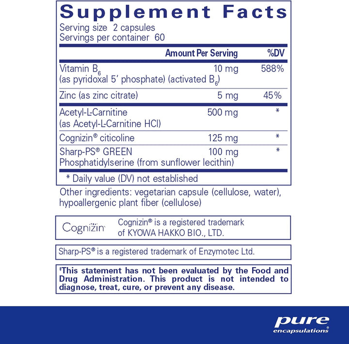 Pure Encapsulations CogniPhos Supports Cognitive Function and Focus 120 Capsules
