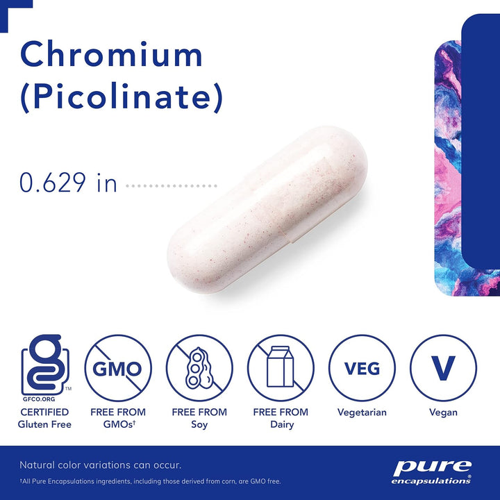 Pure Encapsulations Chromium for Lipid Carbohydrate Metabolism Support 180 Caps