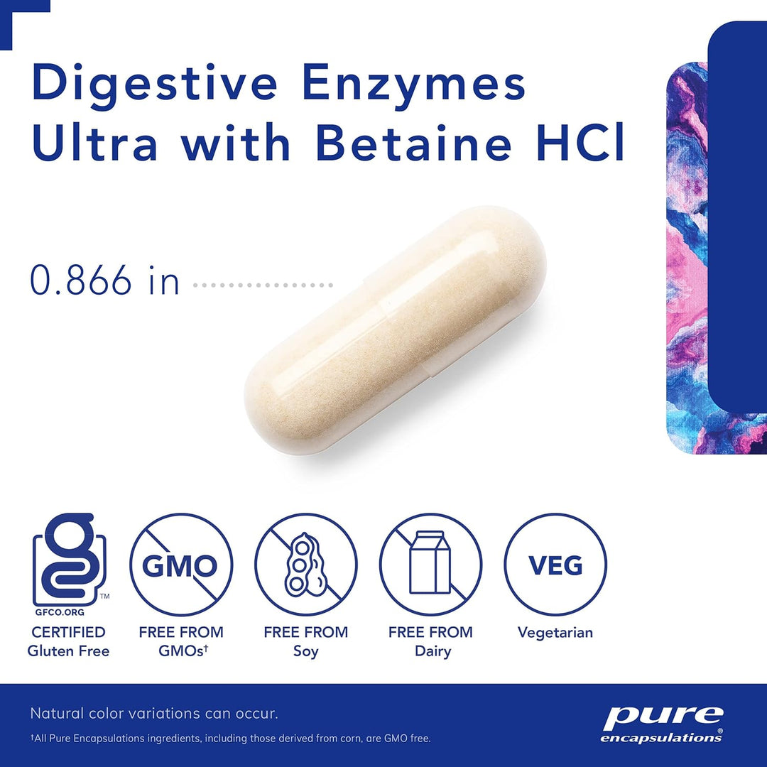 Pure Encapsulations Digestive Enzymes Ultra with Betaine HCL 90 Capsules