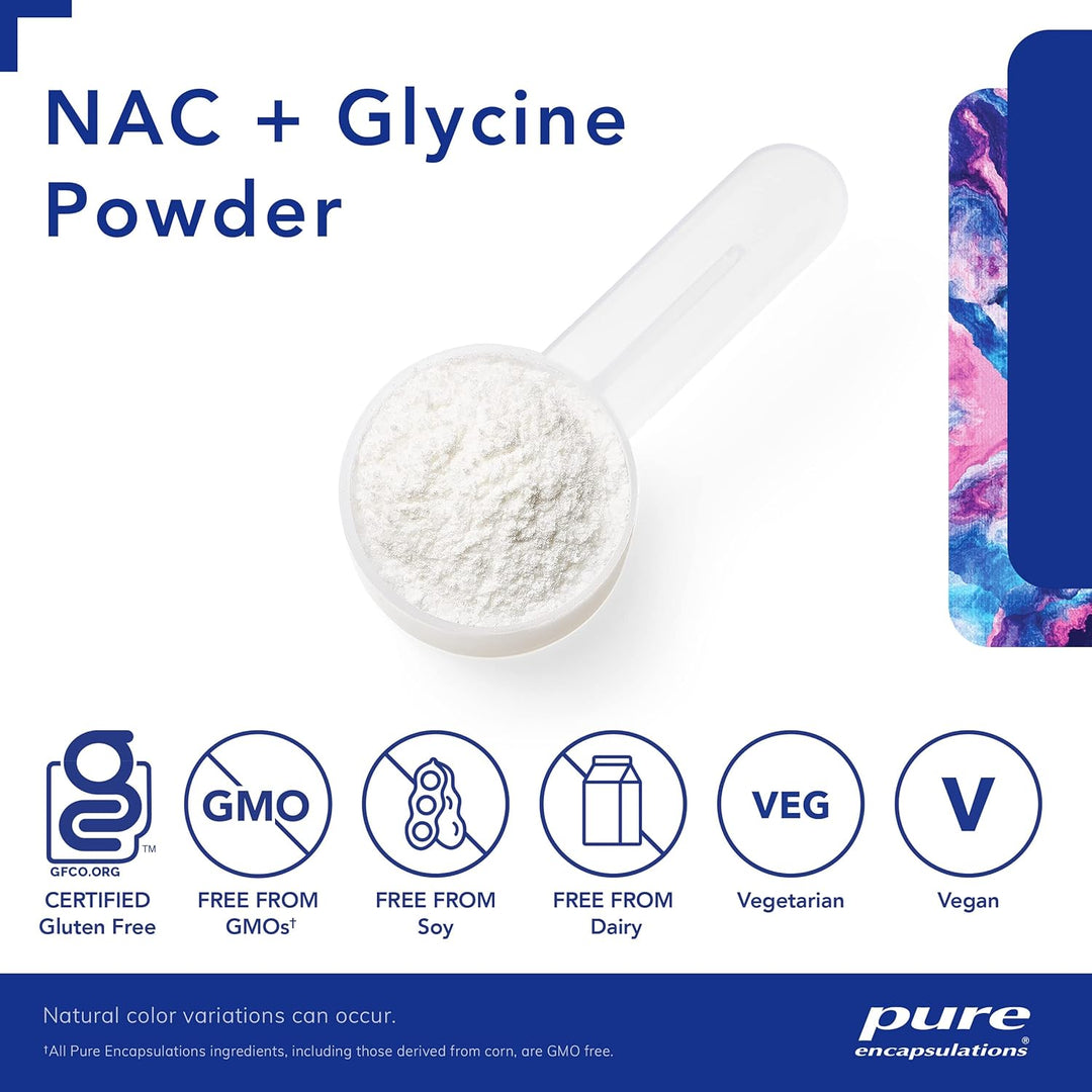 Pure Encapsulations NAC Plus Glycine Powder Supports Detox Function 5.6 oz