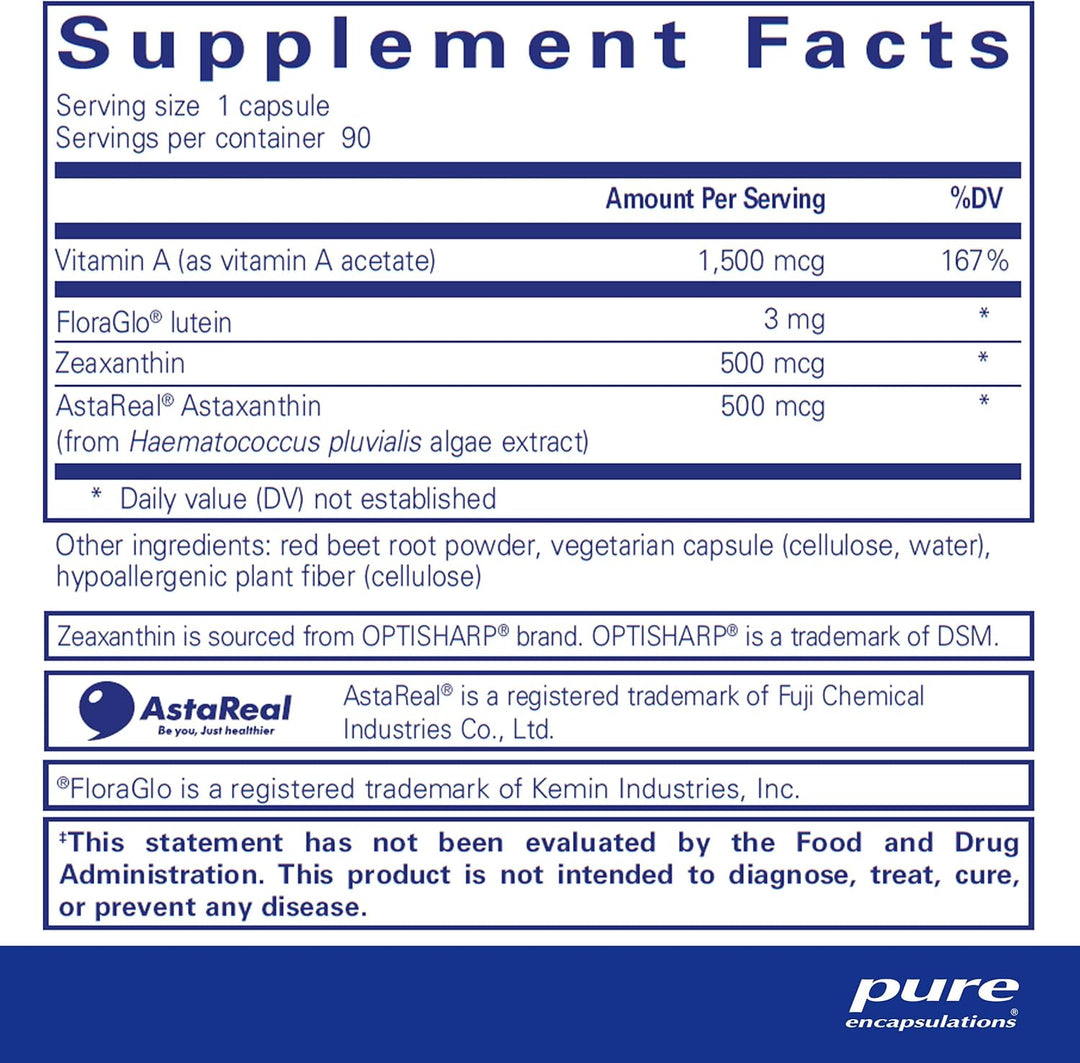Pure Encapsulations Vitamin A Carotenoids Supports Eye and Skin Health 90 Caps