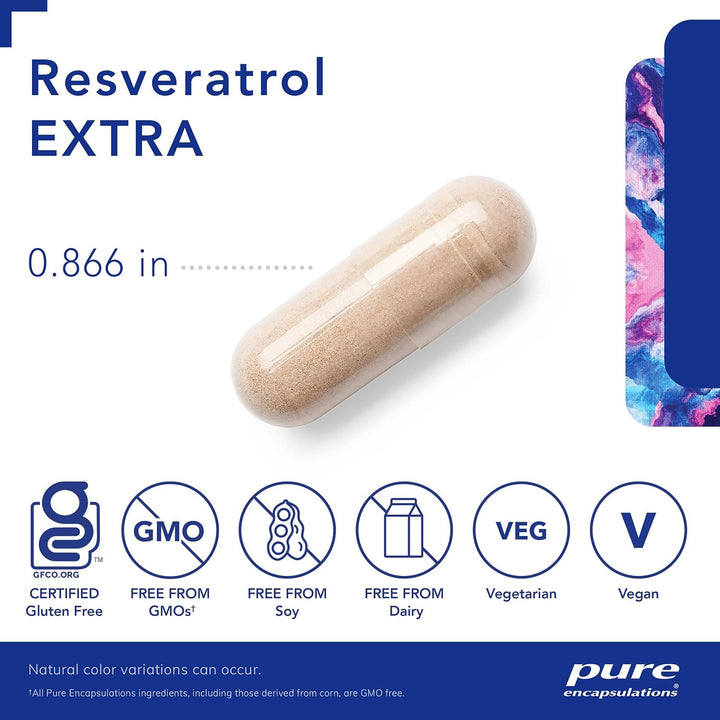 Pure Encapsulations Resveratrol EXTRA Supports Cellular Health 120 Capsules