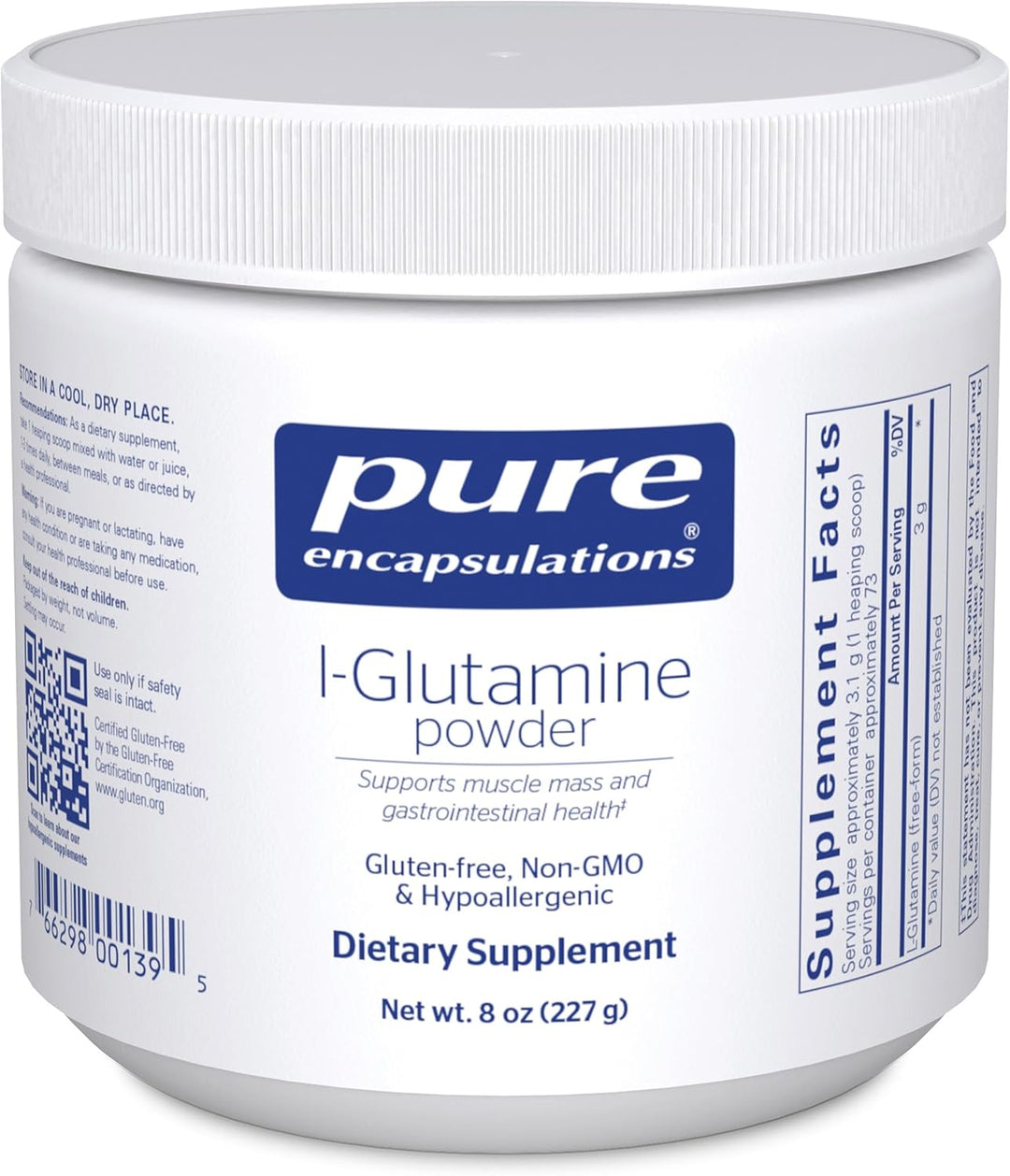 Pure Encapsulations L-Glutamine Supports Gut Muscle Health 8 Ounces