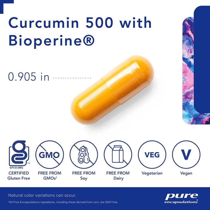 Pure Encapsulations Curcumin 500 Supplement Supports Joint Health 60 Caps