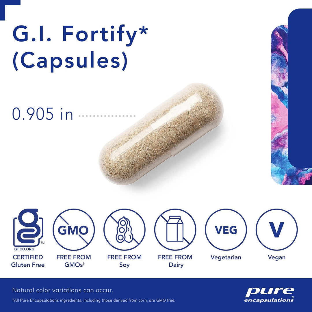 Pure Encapsulations GI Fortify Support Digestive Motility Detox Balance 120 Caps
